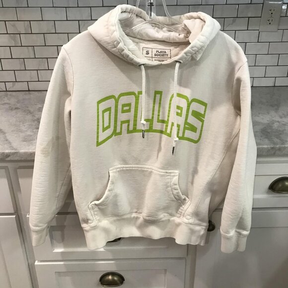 Playa Society Dallas Wings Hoodie Sweatshirt Small White Green WNBA Basketball - Picture 3 of 12